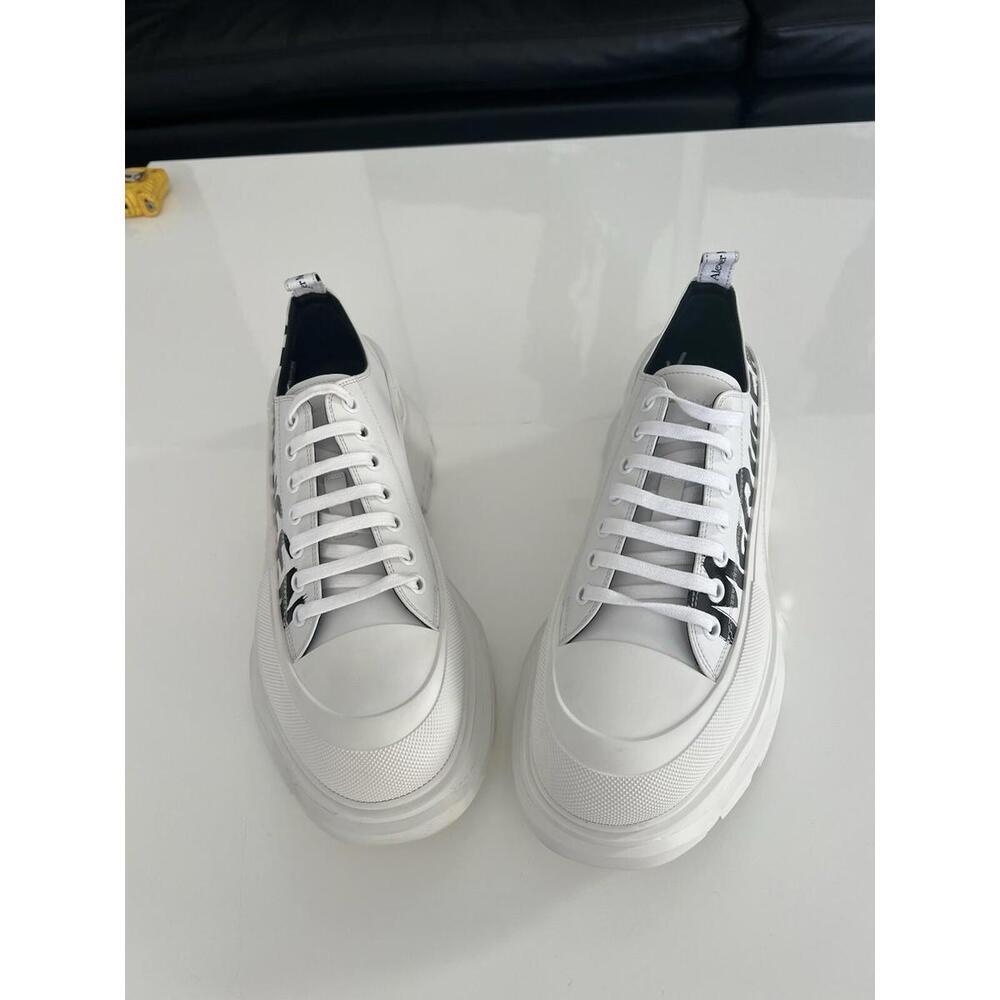 Alexander McQueen Tread Slick Lace-Up Sneakers White Graffiti Men’s 46 US 13 - Picture 6 of 11